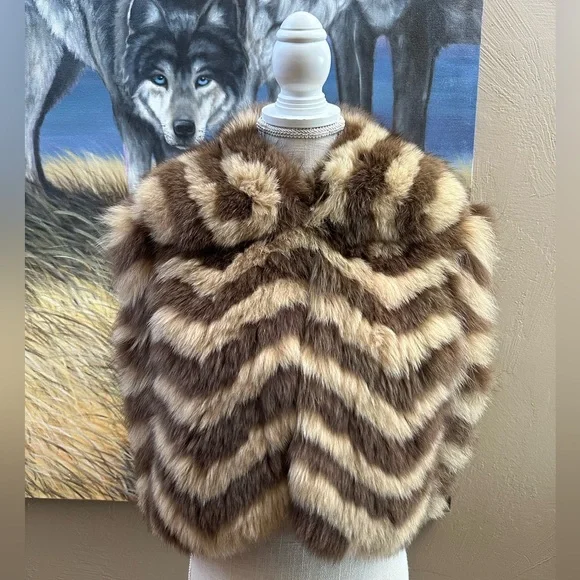 Gorgeous Cropped real fox fur vest Saga Ruffian sz 6 lined great condition SM - Picture 5 of 11